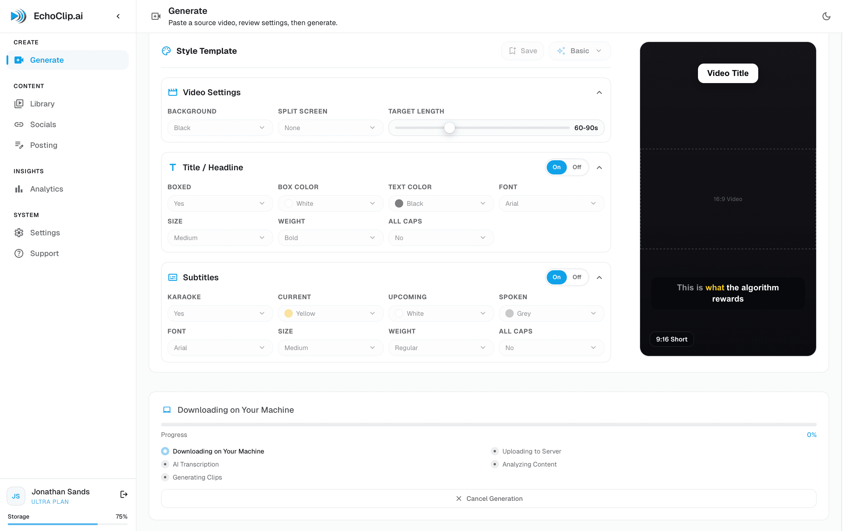 The generation engine